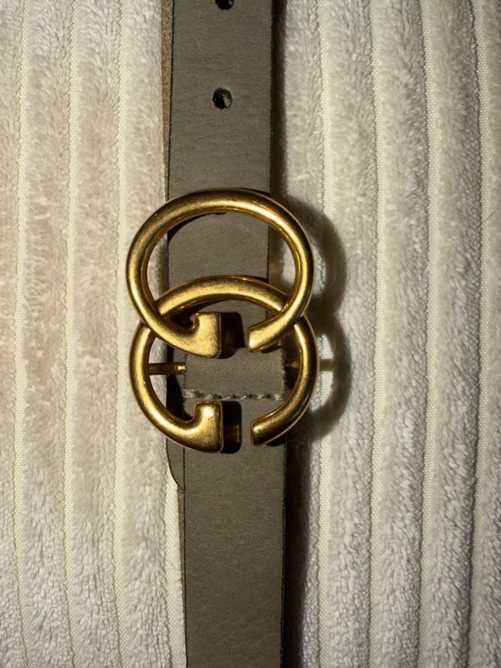 Authentic Gucci Kids GG Marmont Leather Belt Gray/Taupe Size 27/47 w dust bag.